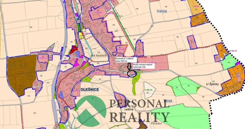 Prodej pozemku pro bydlení, Červený Kostelec - Olešnice, 1100 m2