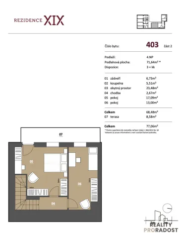 Prodej bytu 3+kk, Brno, Stará, 71 m2