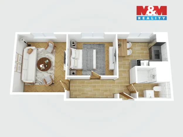 Prodej bytu 2+1, Adamov, Sadová, 44 m2