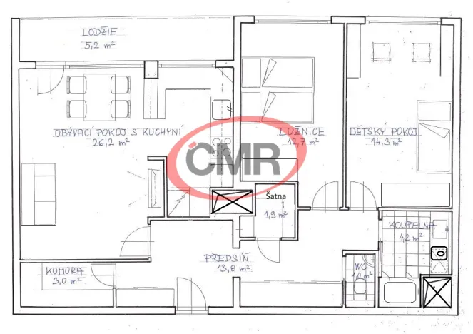 Prodej bytu 3+1, Praha, Hněvkovského, 77 m2