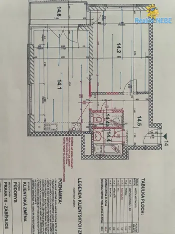 Pronájem bytu 2+kk, Praha - Záběhlice, Klapálkova, 58 m2