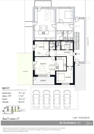 Prodej bytu 3+kk, Šlapanice, 88 m2