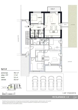 Prodej bytu 2+kk, Šlapanice, 72 m2