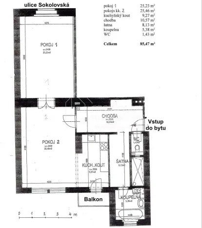 Pronájem bytu 2+kk, Praha - Karlín, Sokolovská, 87 m2