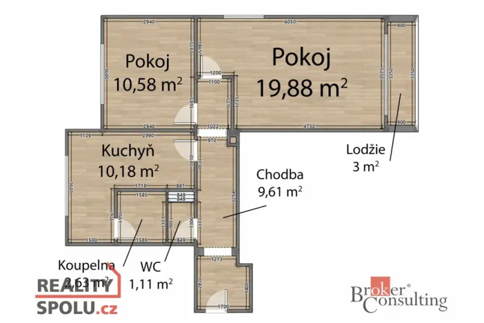 Prodej bytu 2+1, Plzeň - Lobzy, Ke Kukačce, 54 m2