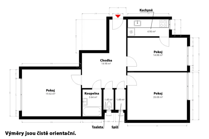 Prodej bytu 3+1, Praha - Bubeneč, Jugoslávských partyzánů, 79 m2