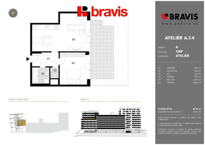 Prodej bytu 2+kk, Brno - Staré Brno, Fuchsova, 69 m2