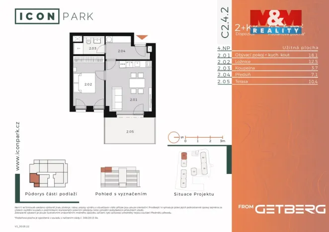 Pronájem bytu 2+kk, Kladno - Dubí, Ke křížku, 46 m2
