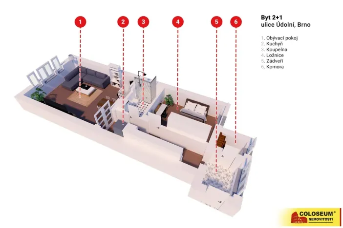 Prodej bytu 2+1, Brno - Veveří, 67 m2