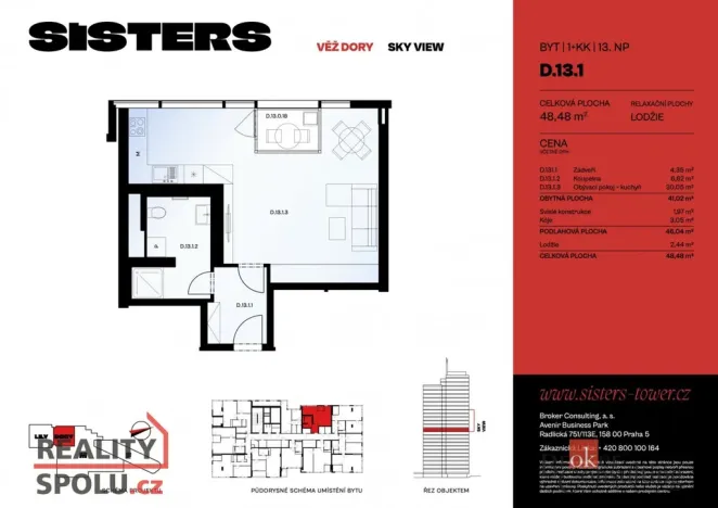 Prodej bytu 1+kk, Plzeň - Jižní Předměstí, náměstí Českých bratří, 48 m2