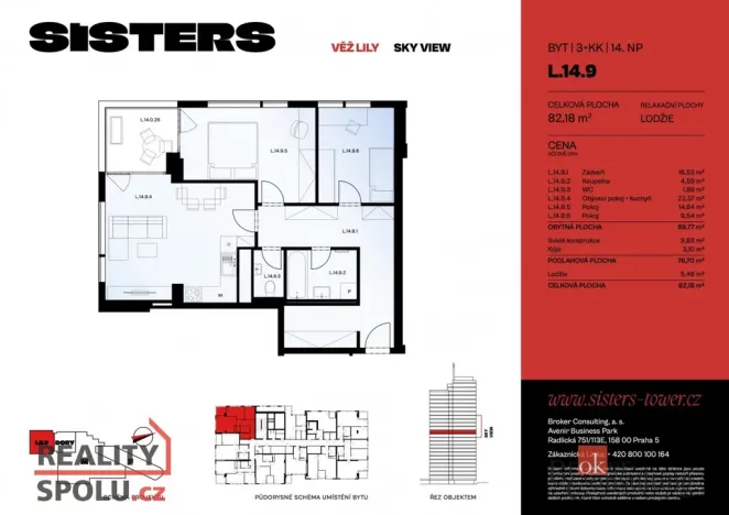 Prodej bytu 3+kk, Plzeň - Jižní Předměstí, náměstí Českých bratří, 82 m2