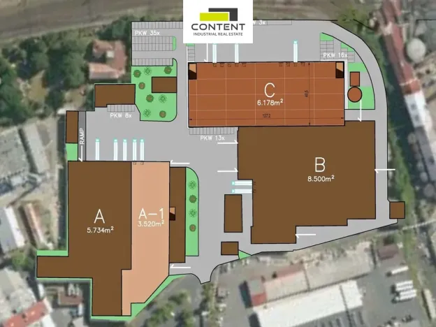 Pronájem skladu, Kolín - Kolín IV, Zengrova, 6200 m2