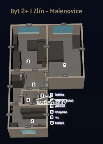 Pronájem bytu 2+1, Zlín - Malenovice, Milíčova, 57 m2