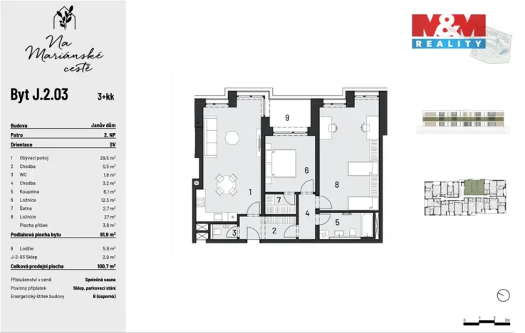 Prodej bytu 3+kk, Brandýs nad Labem-Stará Boleslav, Dřevčická, 92 m2