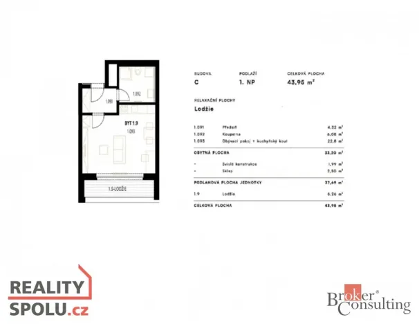Pronájem bytu 1+kk, Plzeň - Jižní Předměstí, Železná, 43 m2