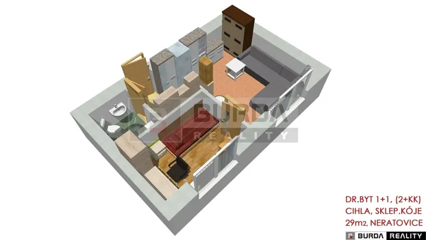 Pronájem bytu 1+1, Neratovice, 28 m2