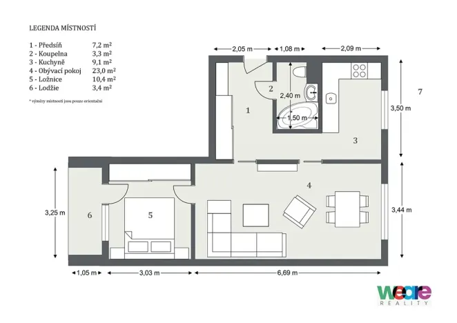 Pronájem bytu 2+1, Praha - Vokovice, Mozambická, 51 m2