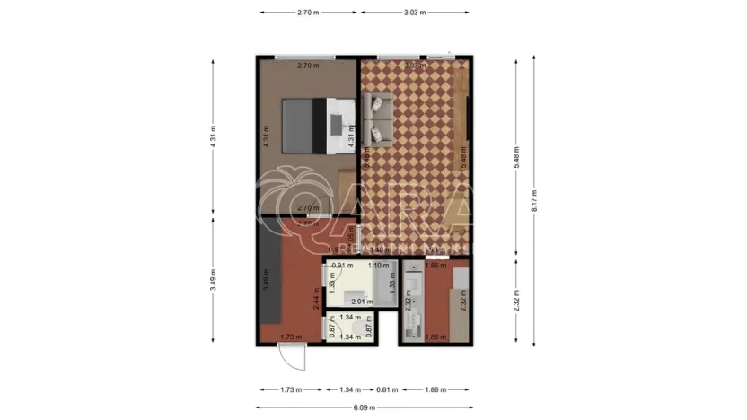 Pronájem bytu 2+kk, Praha - Kobylisy, Kaňkovského, 43 m2
