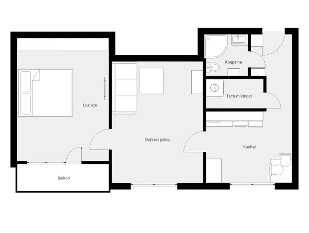 Pronájem bytu 2+1, Chrudim - Chrudim II, Sladkovského, 52 m2