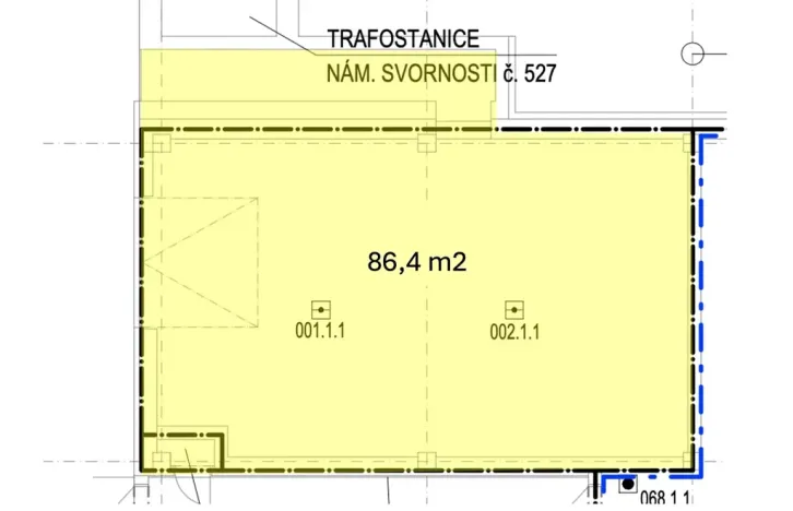 Pronájem skladu, Brno, náměstí Svornosti, 86 m2