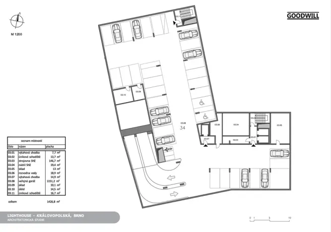 Pronájem bytu 1+kk, Brno, Královopolská, 42 m2