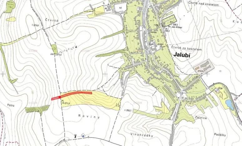 Prodej pole, Jalubí, 1861 m2
