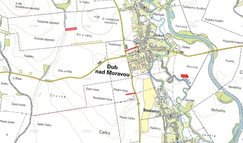 Prodej pole, Dub nad Moravou, 6158 m2