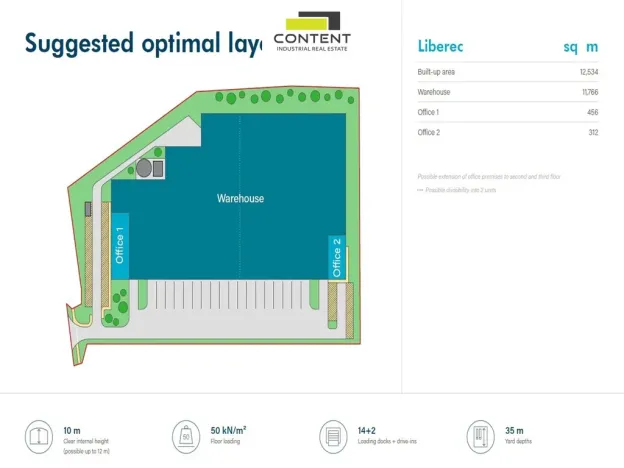 Pronájem výrobních prostor, Liberec - Liberec XXIII-Doubí, Techniků, 12534 m2