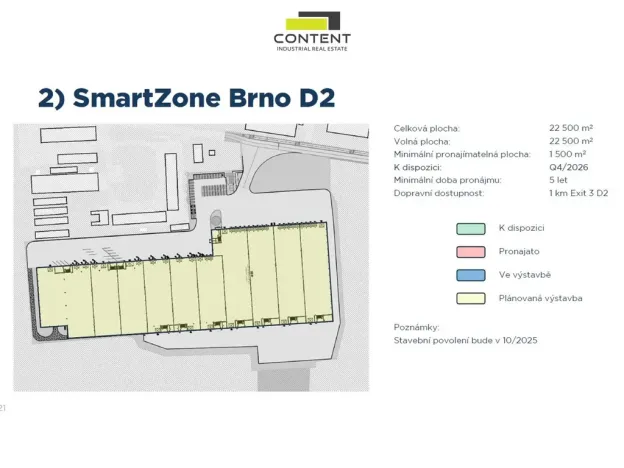Pronájem skladu, Brno - Chrlice, U jezu, 22500 m2