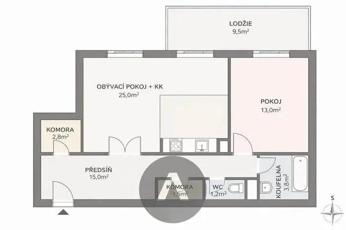 Pronájem bytu 2+kk, Brno, Leitnerova, 62 m2