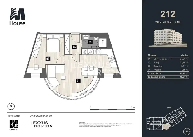 Prodej bytu 2+kk, Praha - Vršovice, Murmanská, 46 m2