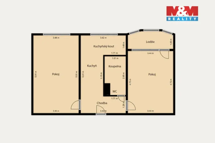 Prodej bytu 2+1, Sokolov, Závodu míru, 55 m2