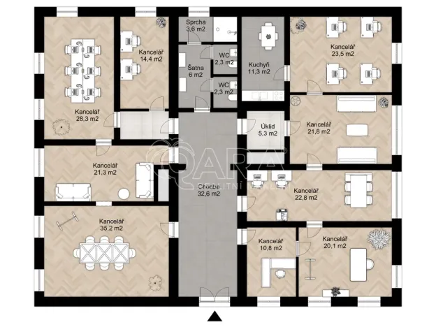 Pronájem kanceláře, Praha - Záběhlice, Za potokem, 270 m2