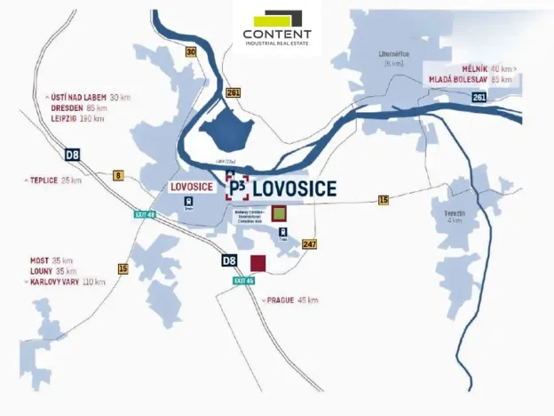 Pronájem skladu, Lovosice, 8330 m2