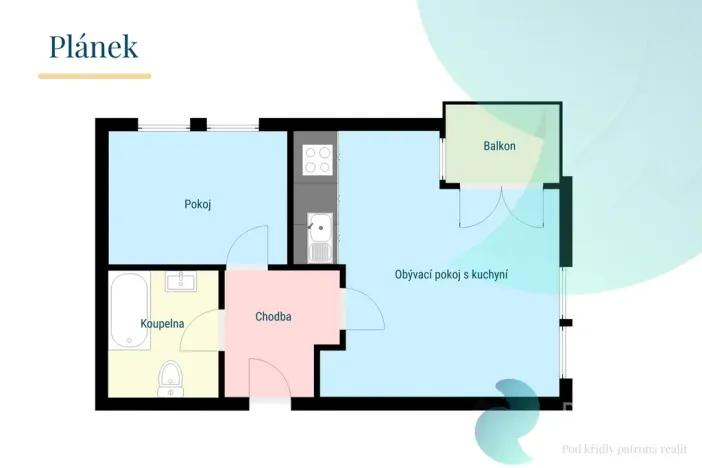 Pronájem bytu 2+kk, České Budějovice, Hálkova, 45 m2