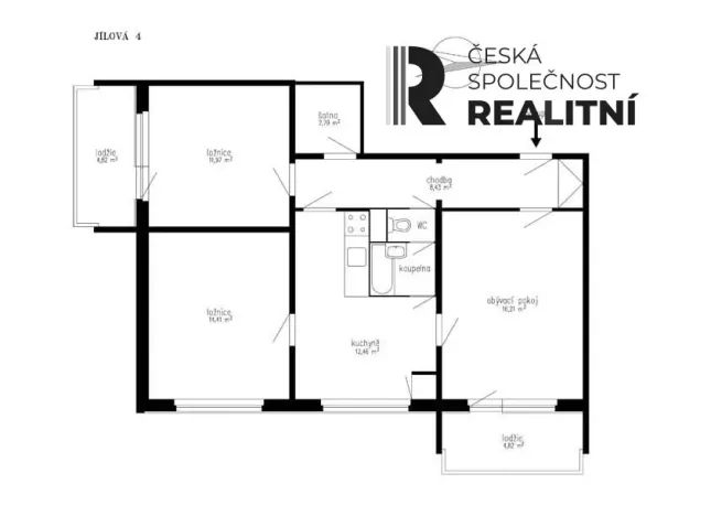Pronájem bytu 3+1, Zlín, Jílová, 66 m2