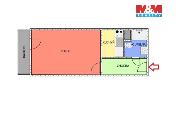 Pronájem bytu 1+kk, Přelouč, K. Čapka, 31 m2