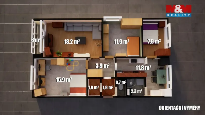 Prodej bytu 4+1, Ústí nad Labem - Mojžíř, Peškova, 83 m2