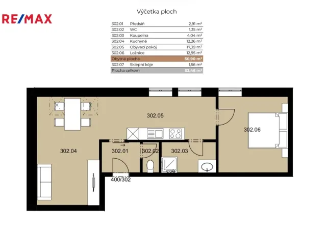 Prodej bytu 2+1, Herálec, 52 m2