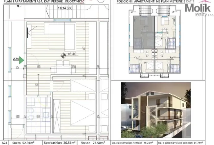 Prodej bytu 2+kk, Spille, 52 m2