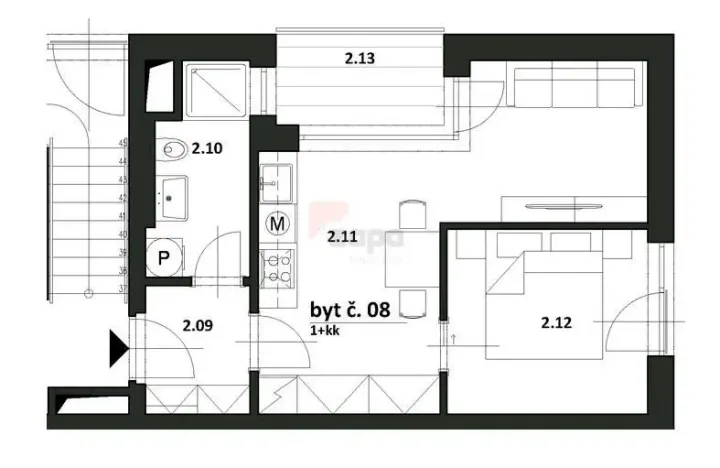 Pronájem bytu 2+kk, Praha - Bohnice, Pekařova, 44 m2