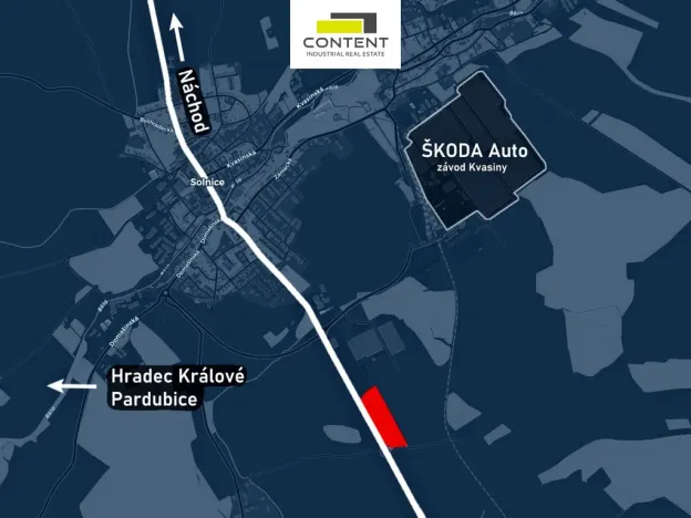 Pronájem skladu, Solnice, Průmyslová, 7325 m2