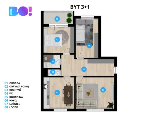 Prodej bytu 3+1, Třinec, Habrová, 63 m2