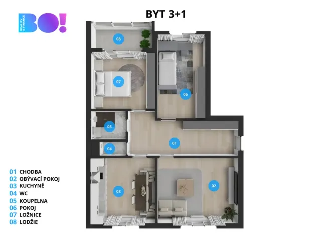 Prodej bytu 3+1, Třinec, Habrová, 63 m2