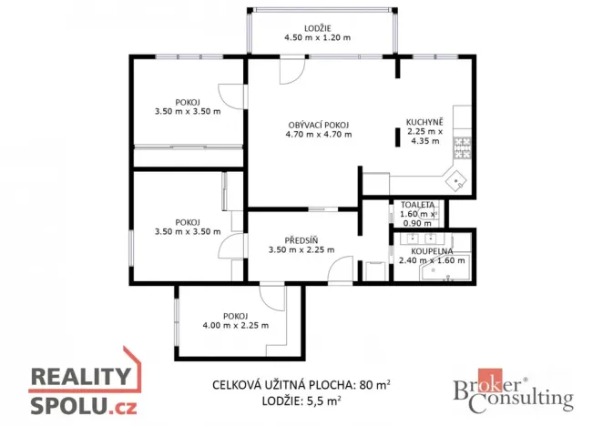 Prodej bytu 4+kk, Brno - Líšeň, Zikova, 80 m2