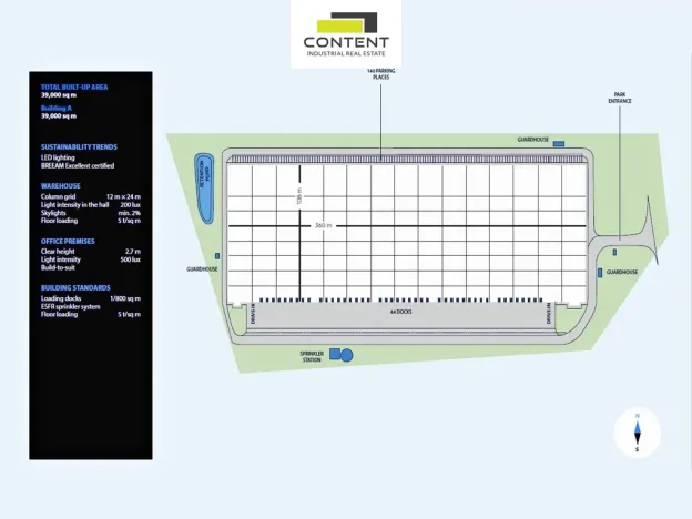Pronájem skladu, Úherce, Luční, 39500 m2