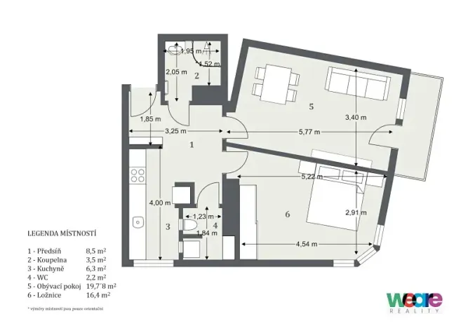 Prodej bytu 2+1, Praha - Holešovice, U Uranie, 55 m2