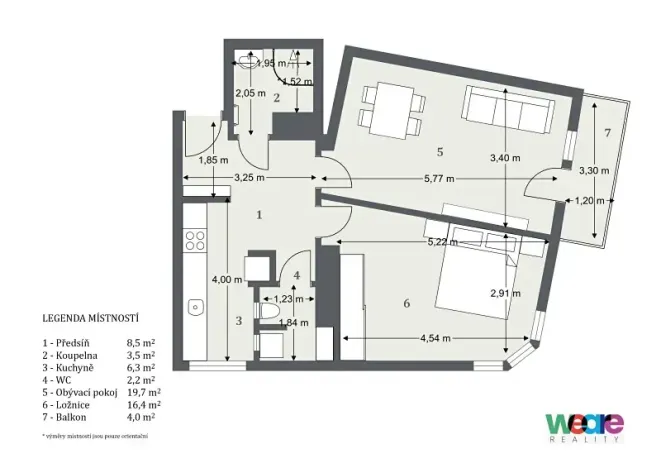 Prodej bytu 2+1, Praha - Holešovice, U Uranie, 55 m2