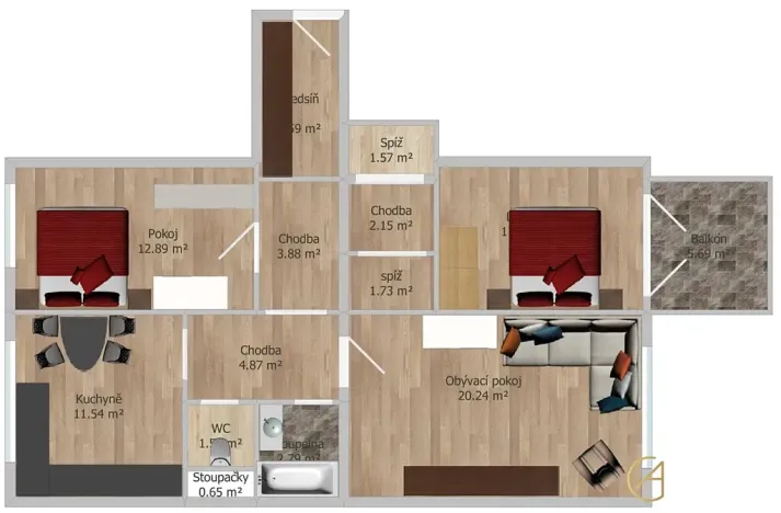Prodej bytu 3+1, Praha - Černý Most, Bryksova, 78 m2