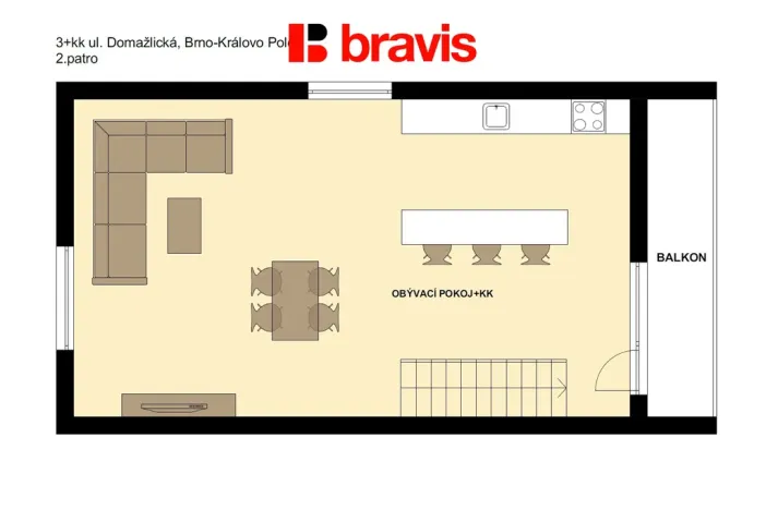 Pronájem bytu 3+kk, Brno, Domažlická, 85 m2
